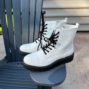 White combat boots